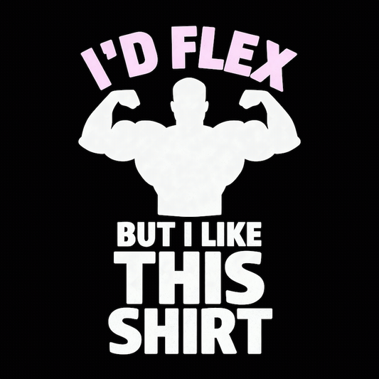 I'd Flex But I Like This Shirt funny gym bodybuilder square glossy magnet