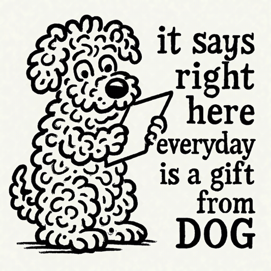 Everyday Is A Gift From Dog funny poodle reading square glossy magnet