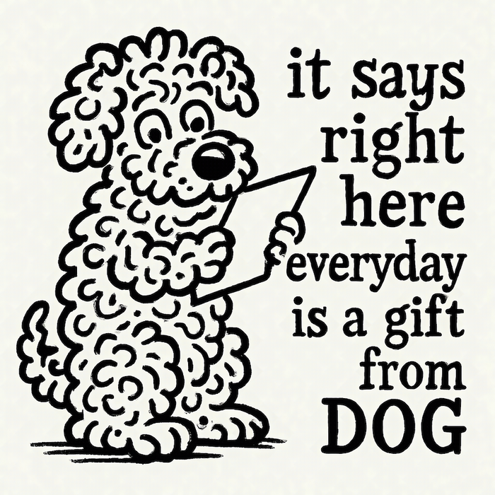 Everyday Is A Gift From Dog funny poodle reading square glossy magnet