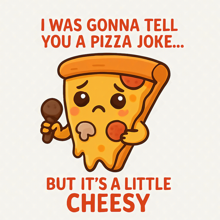 I Was Gonna Tell You A Pizza Joke But It's A Little Cheesy kawaii pizza square glossy magnet