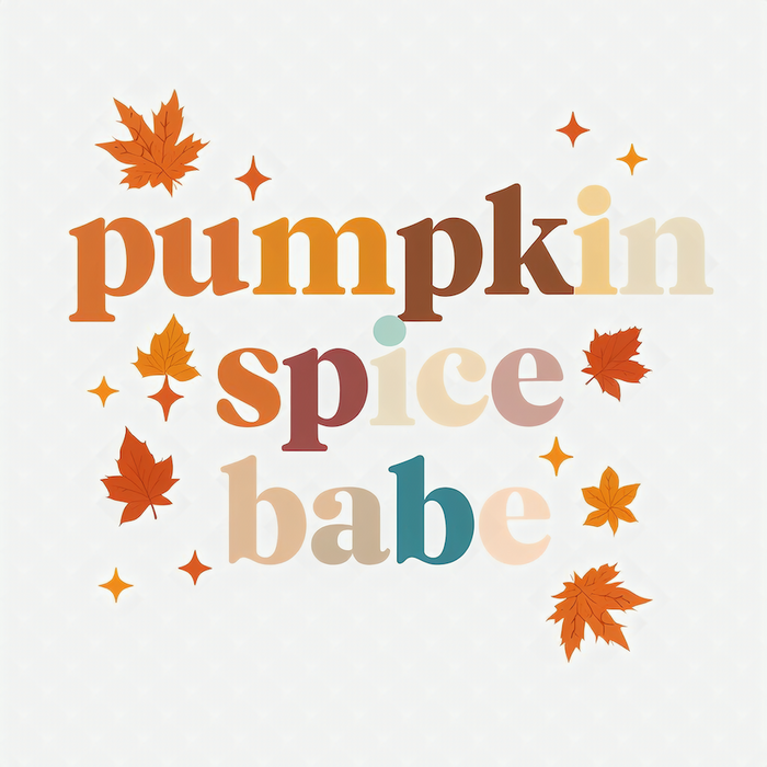 Pumpkin Spice Babe colorful boho fall typography maple leaves square glossy magnet
